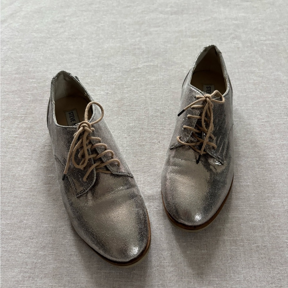 Steve Madden Metallic Lace-Up Loafers